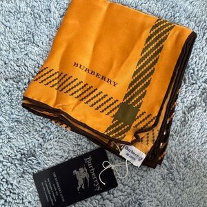 Burberry Orange and Brown Patterned Scarf BNWT